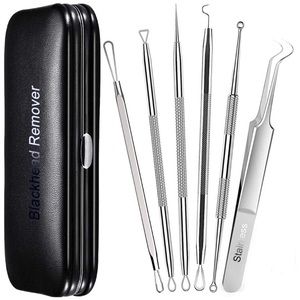 6pc Full Variety Blackhead Remover w/ Leather Case